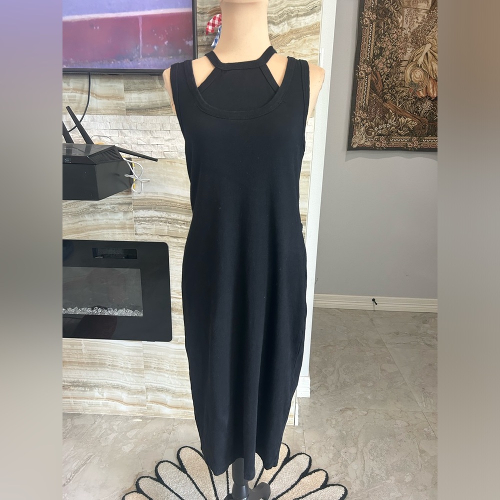 Anthropologie t.la Black Bodycon Cut Out Midi. Size L - Picture 5 of 11
